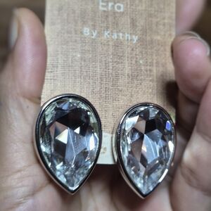 Swarovski Clear Teardrop Crystal Stud Earrings